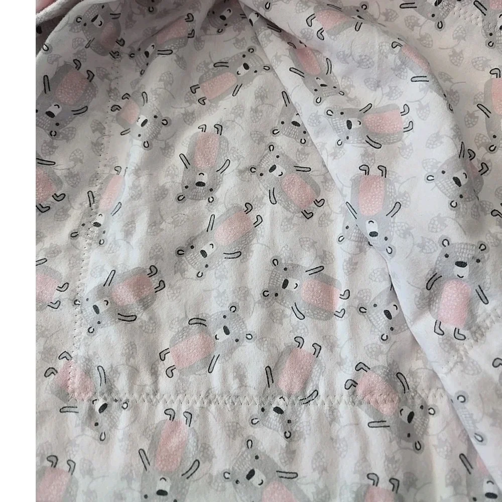 Baby Girl Blanket‎ Homemade Bears & Hearts 27 X 31 Soft Fleece